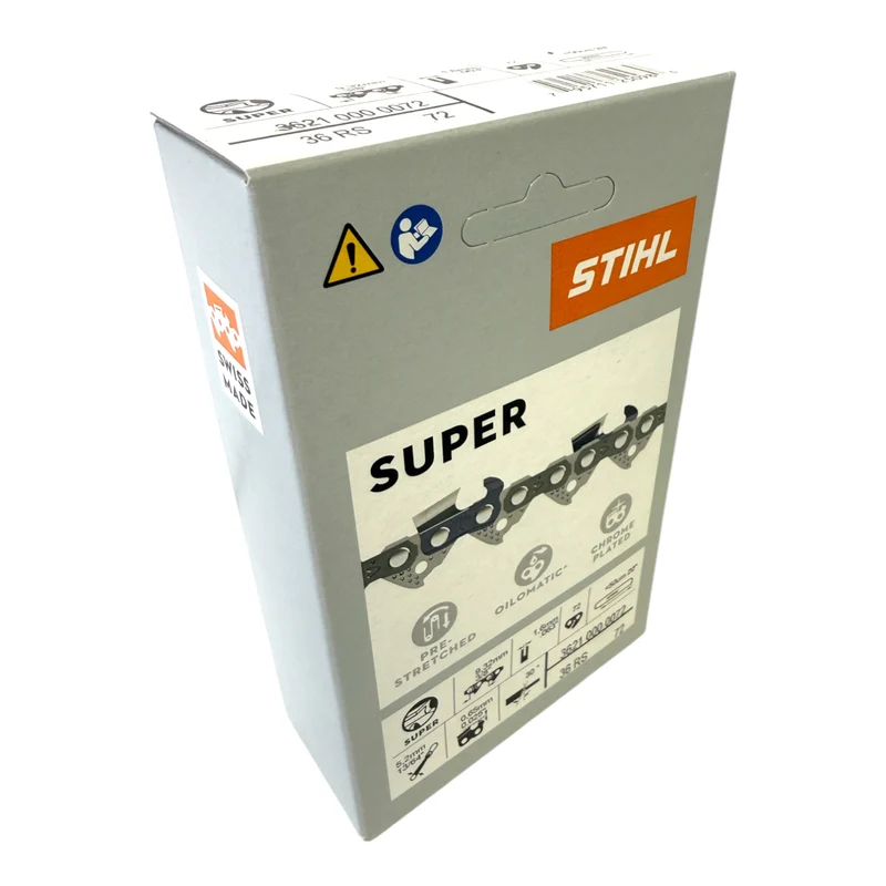 Stihl 6x 3/8" Rapid Super 3 (RS3) Sägekette 50 cm 3/8" 1,6 mm 72 TG 6 Stück ( 6x 36260000072 )