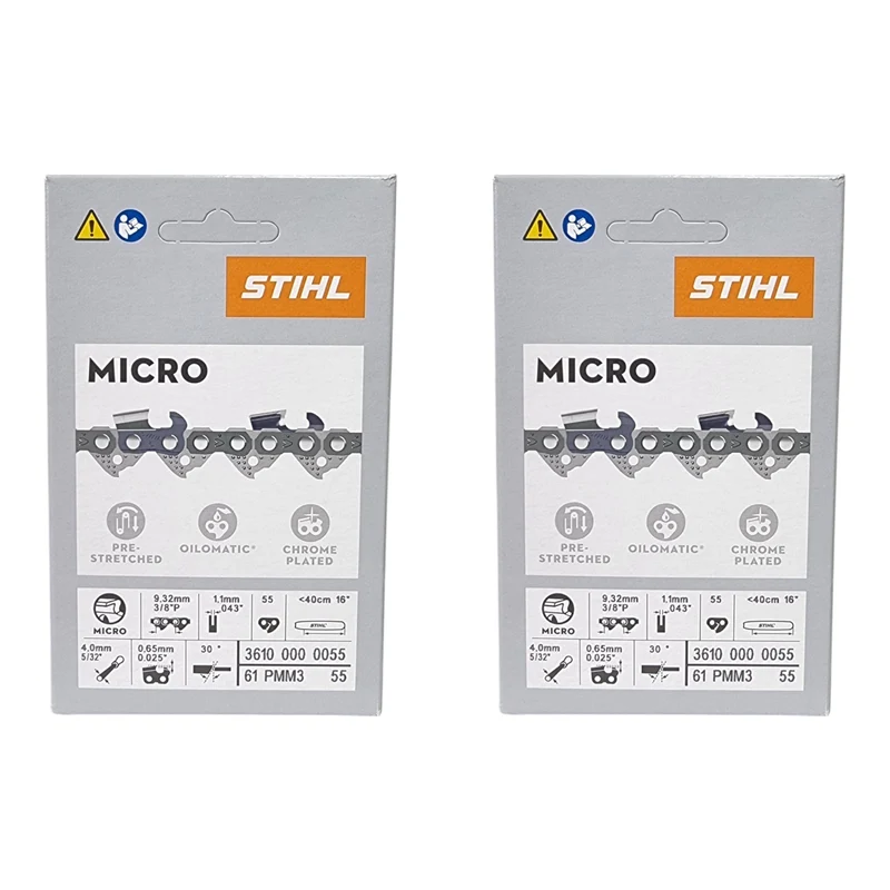 STIHL Picco Micro Mini 3 Sägekette 40 cm 3/8" P 1,1 mm 55 TG 2 Stk. ( 2x 36100000055 )