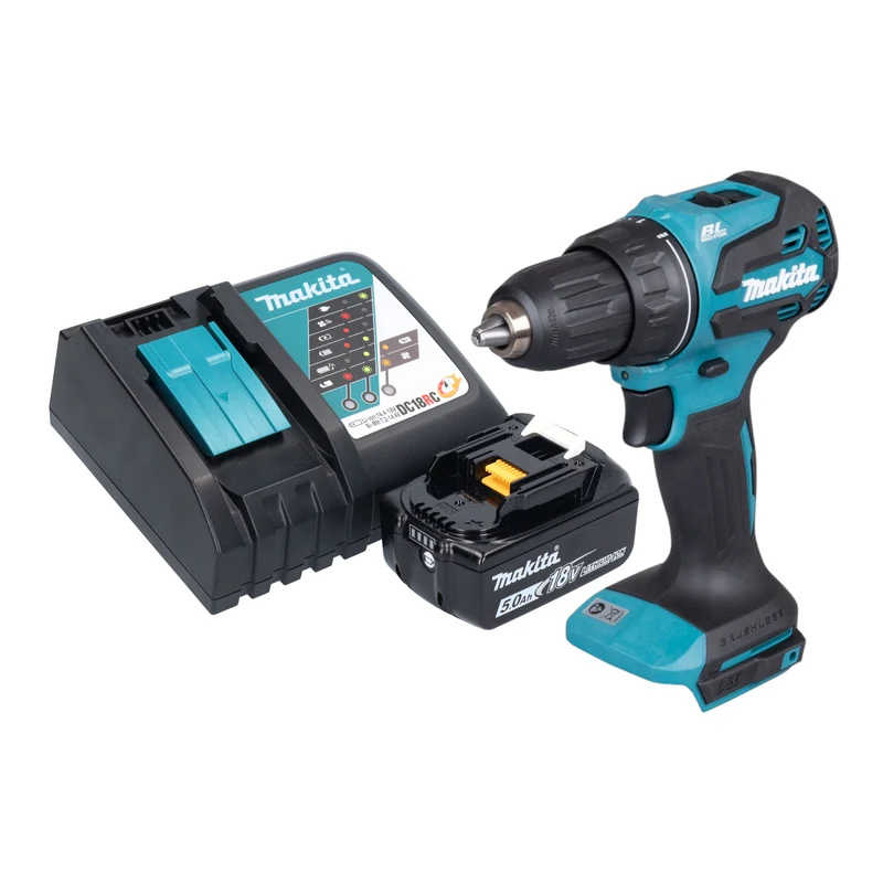 Makita DDF 490 RT1 Akku Bohrschrauber 18 V 65 Nm 1/2" Brushless + 1x Akku 5,0 Ah + Ladegerät