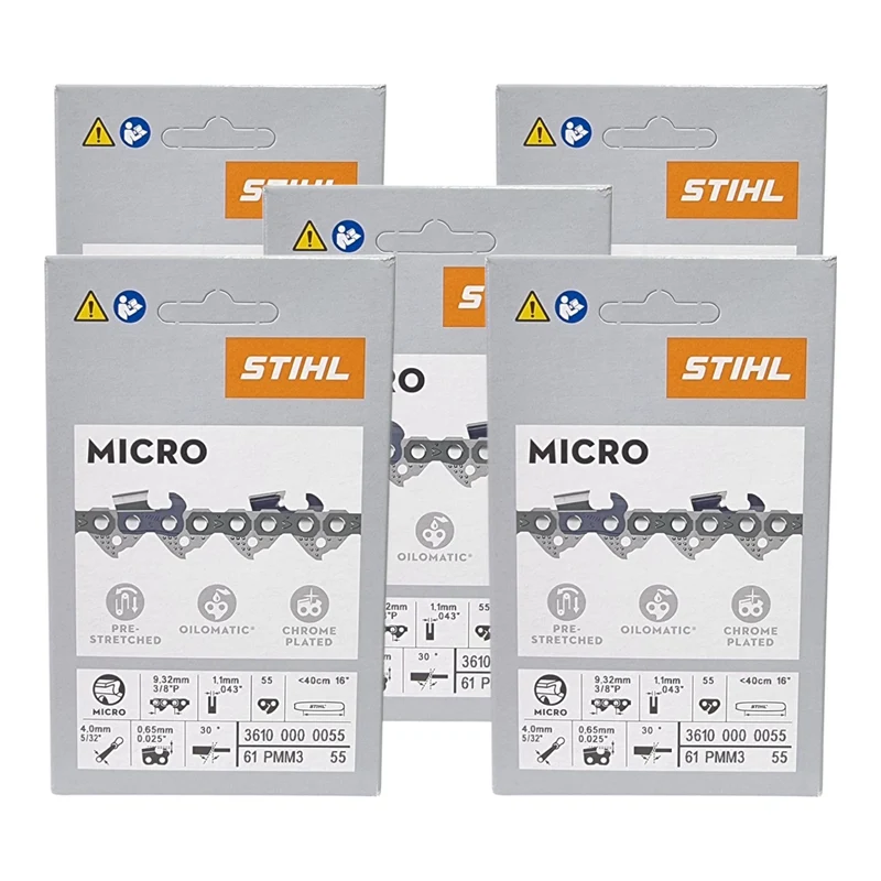 STIHL Picco Micro Mini 3 Sägekette 40 cm 3/8" P 1,1 mm 55 TG 5 Stk. ( 5x 36100000055 )