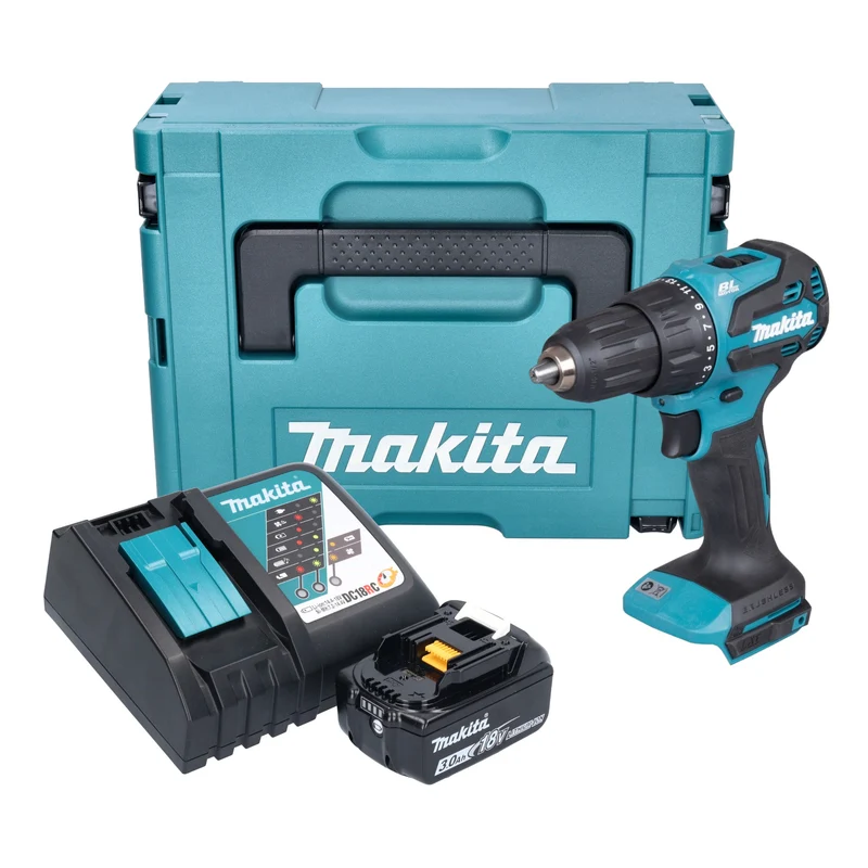 Makita DHP 490 RF1J Akku Schlagbohrschrauber 18 V 65 Nm Brushless + 1x Akku 3,0 Ah + Ladegerät + Makpac