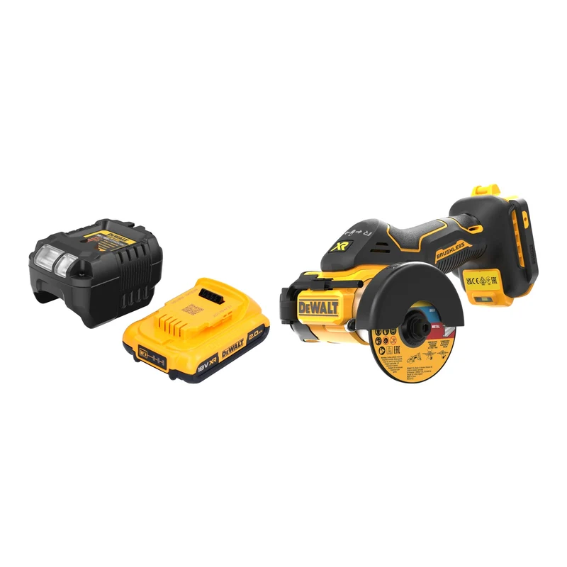 DeWalt DCS 438 D1 Akku Multimaterialschneider 18 V 76 mm Brushless + 1x Akku 2,0 Ah + Ladegerät