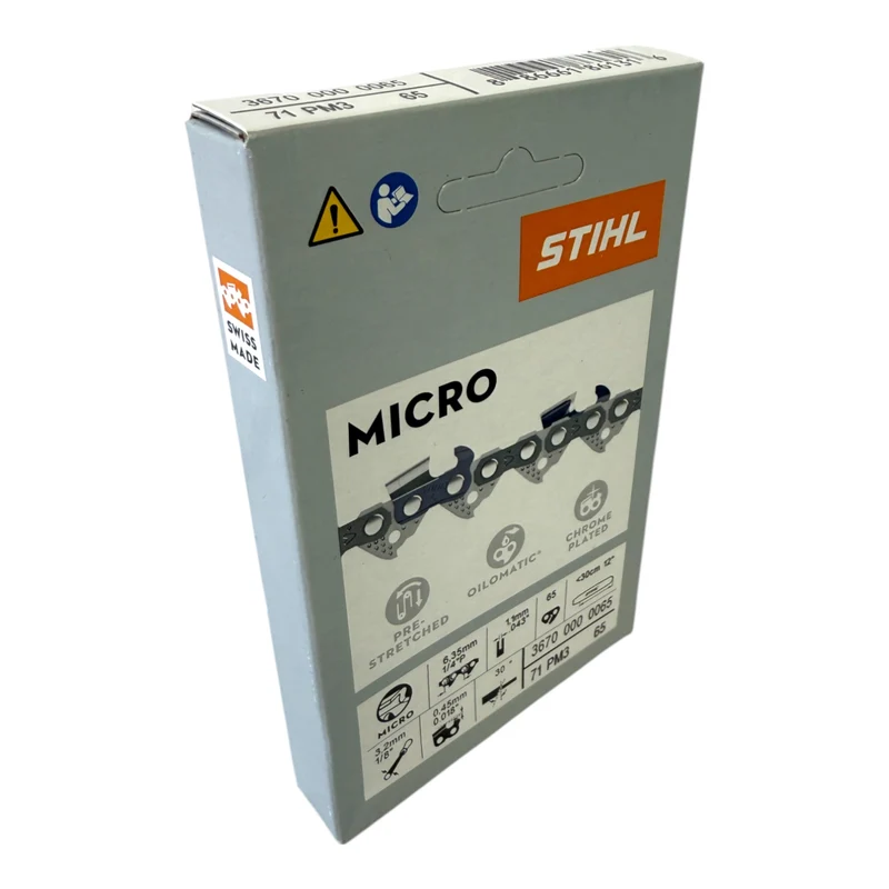 Stihl 4x 1/4" Picco Micro 3 (PM3) Sägekette 30 cm 1/4" P 1,1 mm 65 TG 4 Stück ( 4x 36700000065 )
