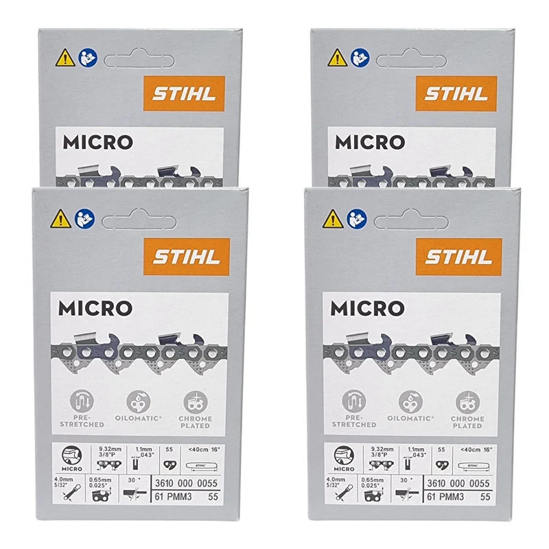 STIHL Picco Micro Mini 3 Sägekette 40 cm 3/8" P 1,1 mm 55 TG 4 Stk. ( 4x 36100000055 )
