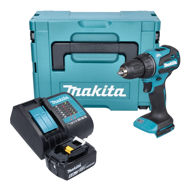 Makita DDF 490 SG1J Akku Bohrschrauber 18 V 65 Nm 1/2" Brushless + 1x Akku 6,0 Ah + Ladegerät + Makpac