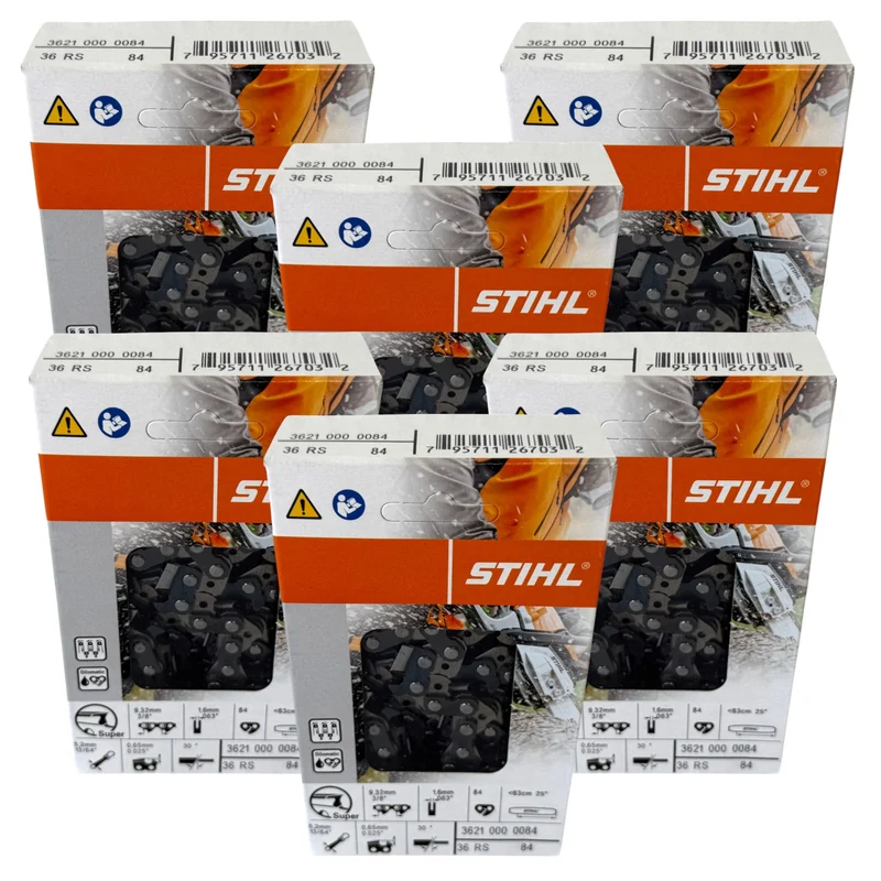 Stihl 6x 3/8" Rapid Super (RS) Sägekette 63 cm 3/8" 1,6 mm 6 Stück ( 6x 36210000084 )