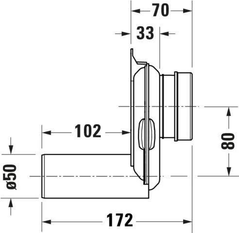 Duravit Absaugesiphon für Urinal ME by Starck, Abgang waagerecht, verdeckt, mit Rosette