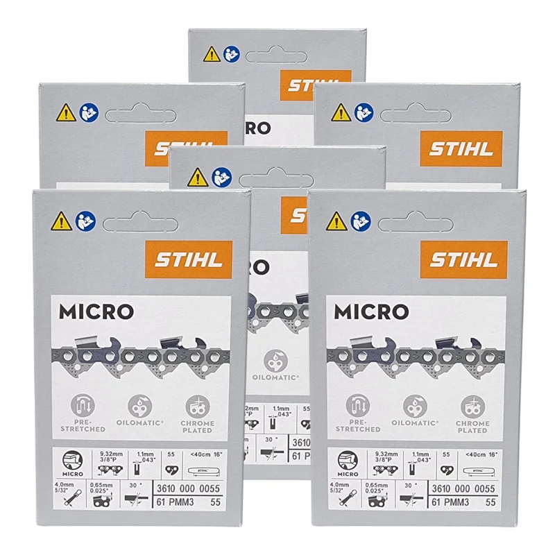 STIHL Picco Micro Mini 3 Sägekette 40 cm 3/8" P 1,1 mm 55 TG 6 Stk. ( 6x 36100000055 )