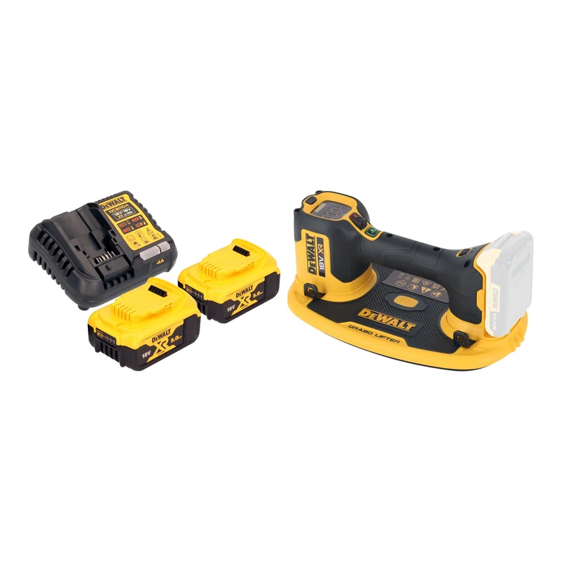 DeWalt DCE 590 P2 Akku Vakuum Heber 18 V 120 kg + 2x Akku 5,0 Ah + Ladegerät