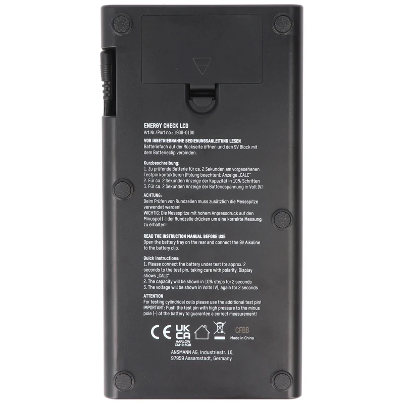 Ansmann Batterie Tester ENERGY CHECK LCD für Alkaline NiMH Lithium Li-ion Hörgeräte-Zellen Schnelltest