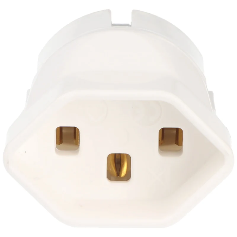 AccuCell Schweiz-Adapter weiss vom schweizer Stecker 3pin auf Schukokupplung 2pin mit Erdleiter und 10A