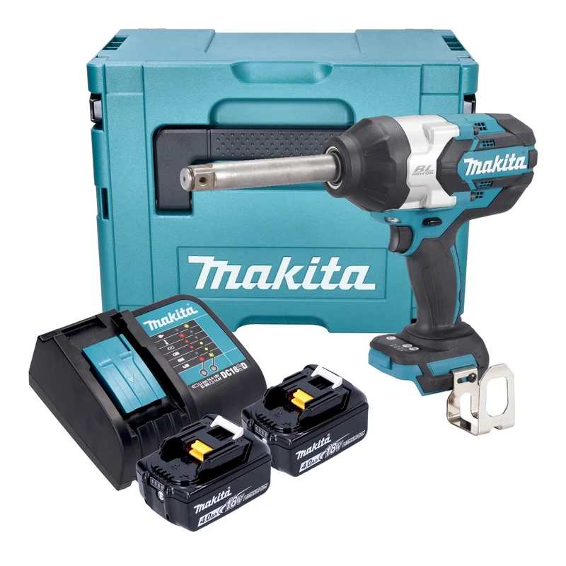 Makita DTW 1005 SMJ Akku Schlagschrauber 18 V 1360 Nm 3/4" Brushless + 2x Akku 4,0 Ah + Ladegerät + Makpac
