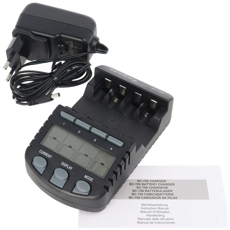 Technoline BC-700 Schnell-Ladegerät mit LCD-Display und Entladefunktion