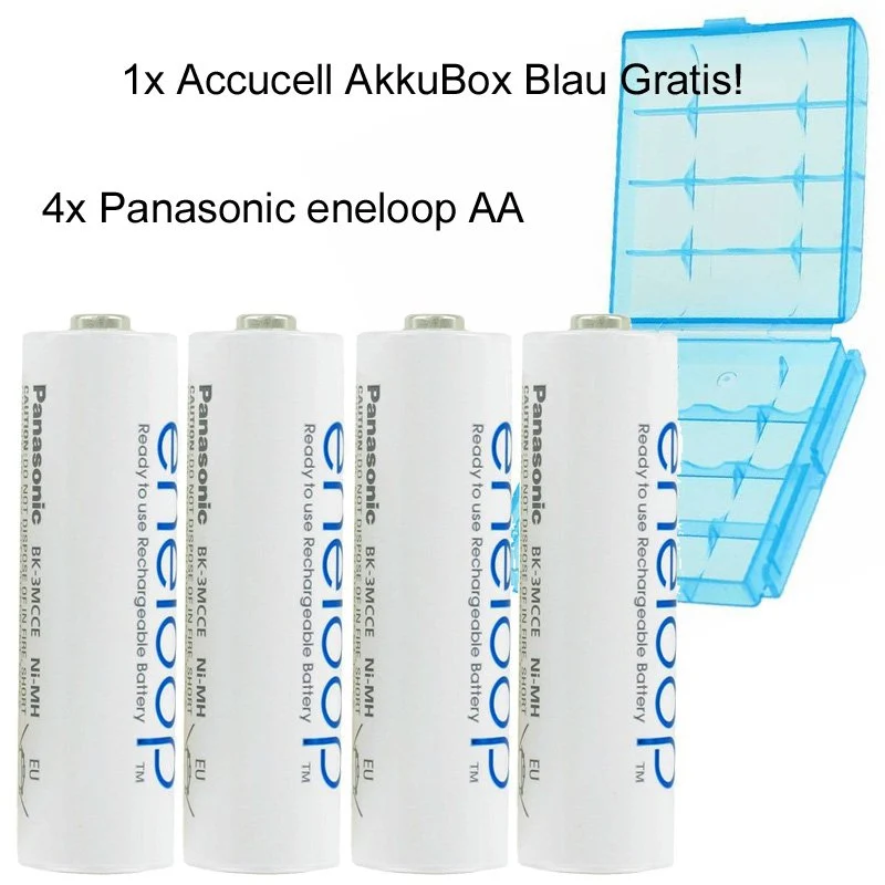 Panasonic Eneloop Standardladegerät BQ-CC51H und 4 Stück Eneloop Standard AA Akkus