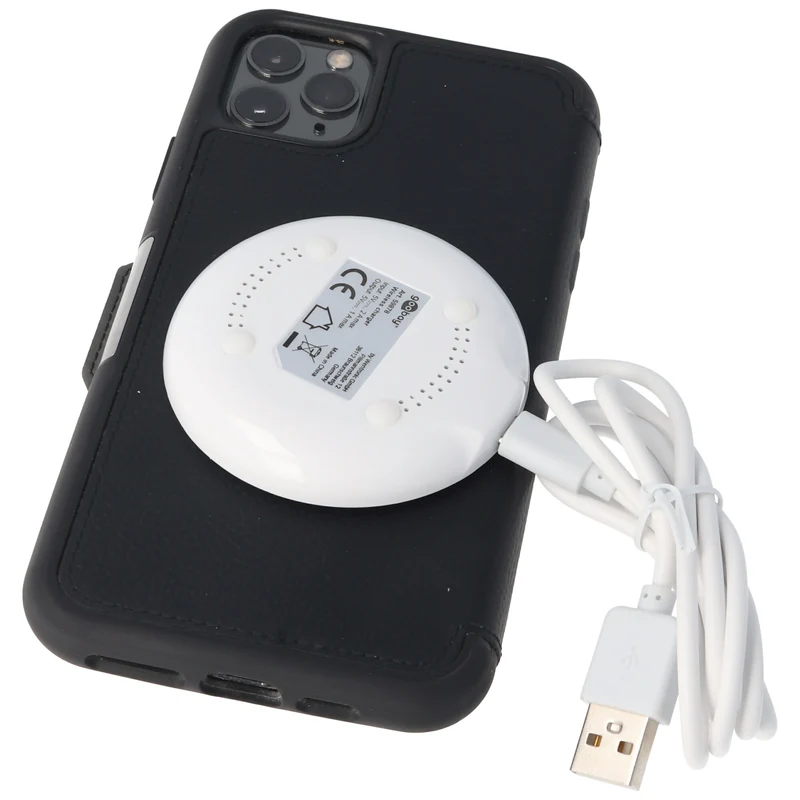 AccuCell Induktionsladegerät für Qi-kompatible Handy, Smartphone und Endgeräte, weiß, Ladestrom 1A