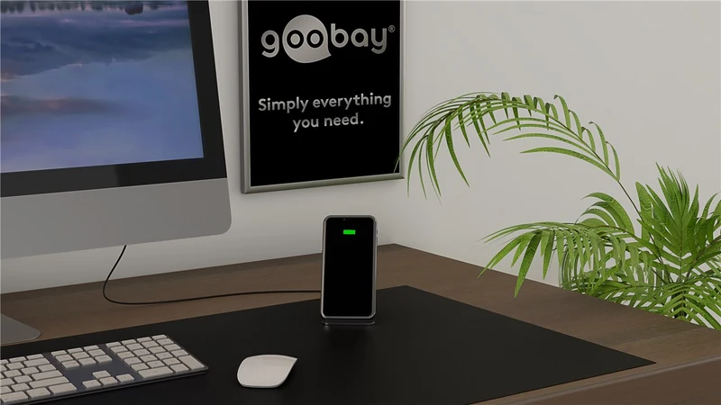 Kabelloses Tisch-Schnellladegerät ideal für Smartphones und Geräte mit Qi-Standard, 10 W, induktives Laden, eleganter Tischständer, ideal für Büro, Home-Office, Freizeit