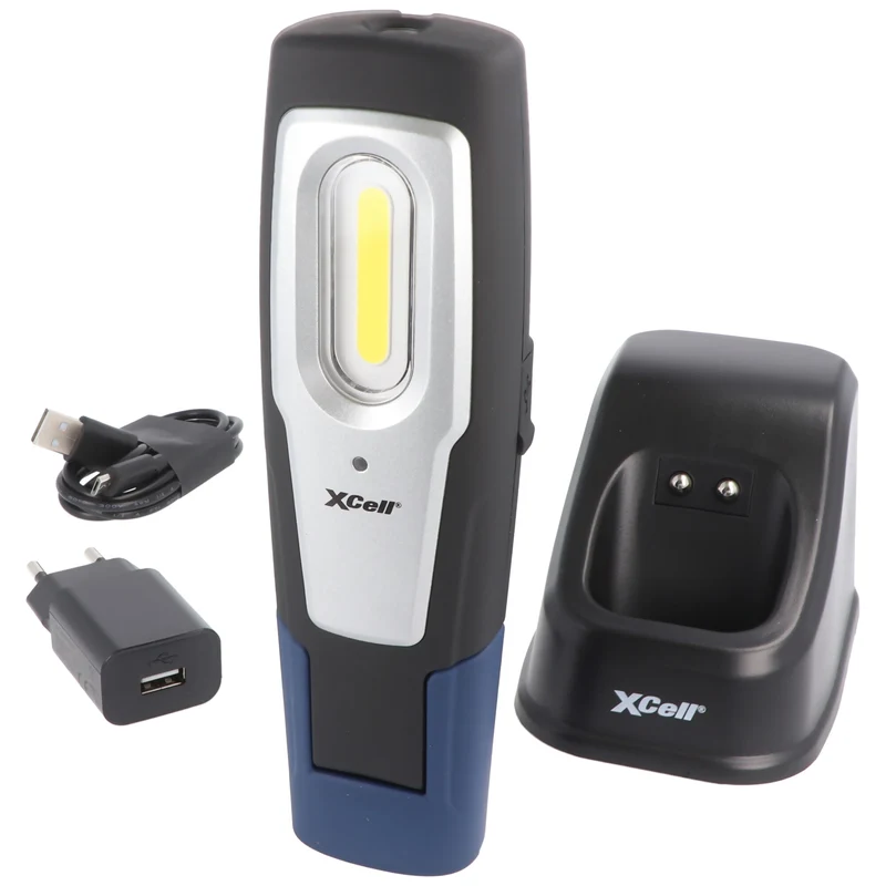 Superhelles LED-Arbeitslicht mit zwei Leuchtstufen inklusive Ladeschale.Worklight mit Magneten