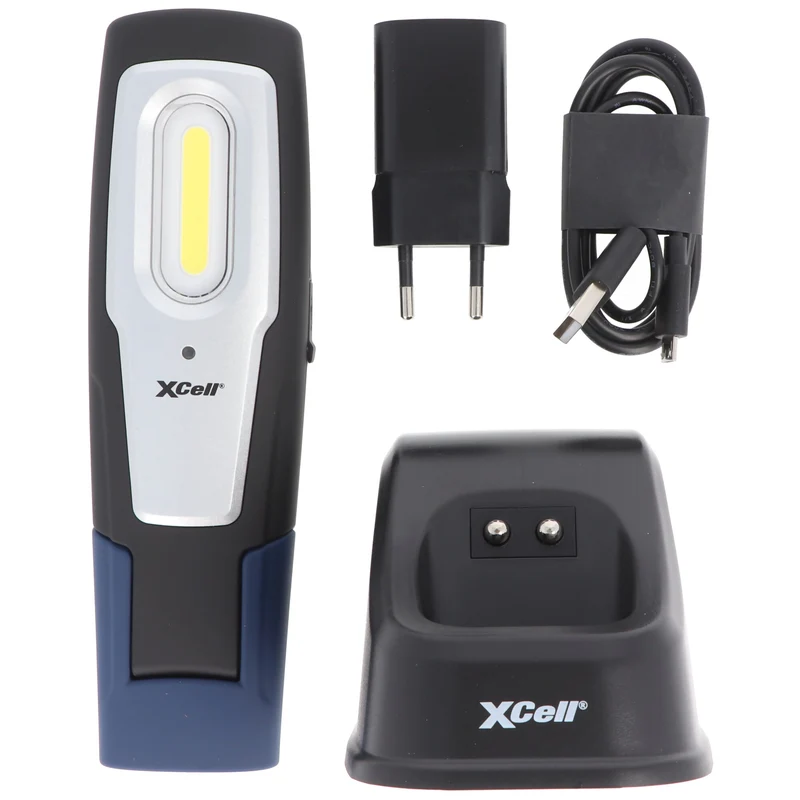 Superhelles LED-Arbeitslicht mit zwei Leuchtstufen inklusive Ladeschale.Worklight mit Magneten