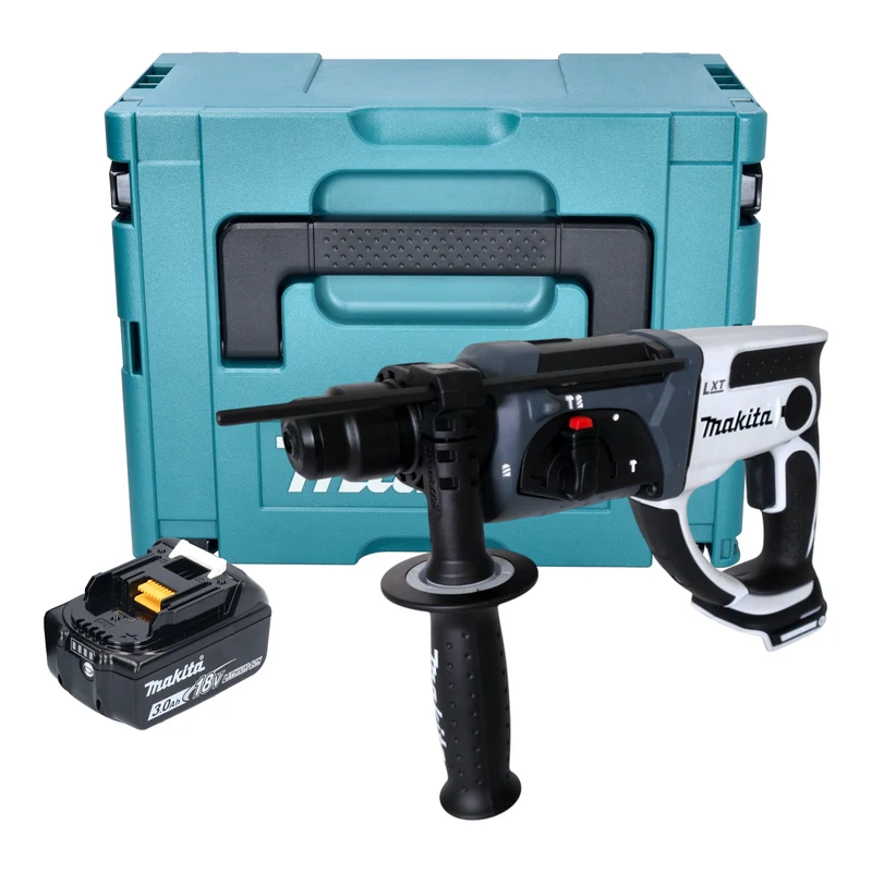 Makita DHR 202 F1JW Akku Bohrhammer 18 V 20 mm 2,0 J weiß + 1x Akku 3,0 Ah + Makpac - ohne Ladegerät