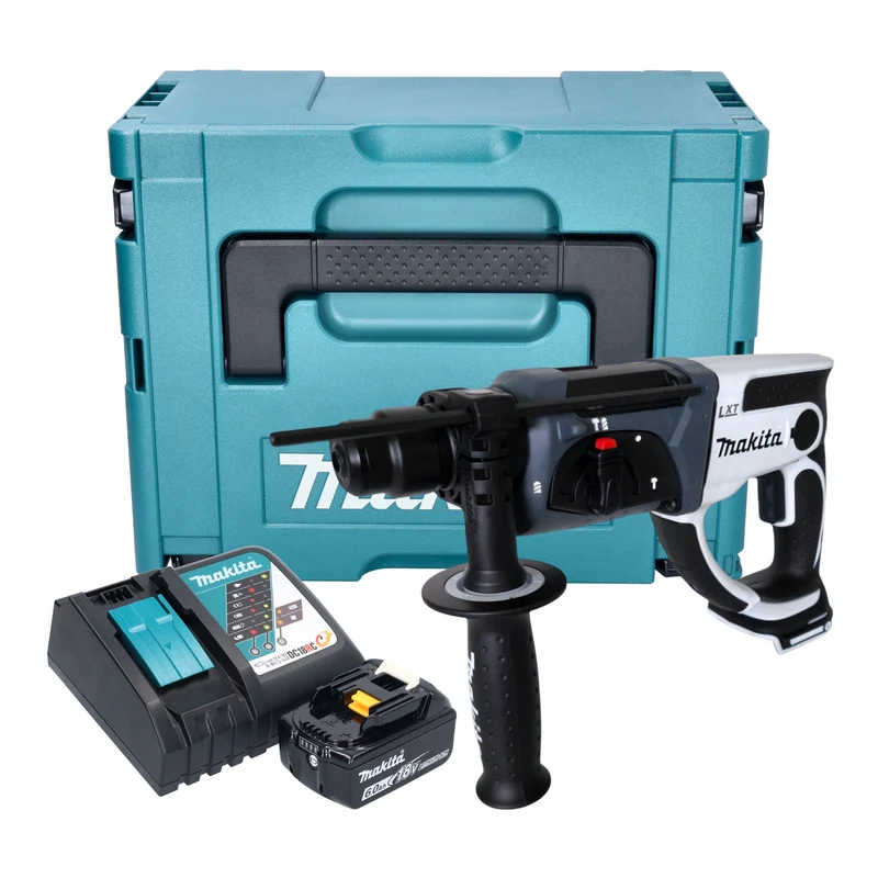 Makita DHR 202 RG1JW Akku Bohrhammer 18 V 20 mm 2,0 J weiß + 1x Akku 6,0 Ah + Ladegerät + Makpac
