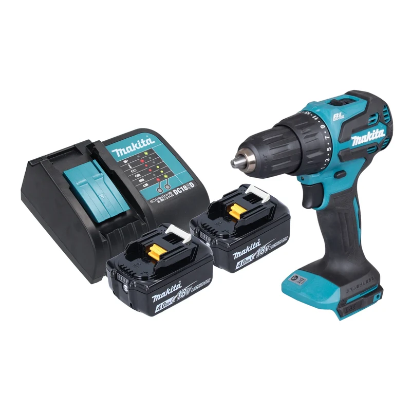 Makita DHP 490 SM Akku Schlagbohrschrauber 18 V 65 Nm Brushless + 2x Akku 4,0 Ah + Ladegerät