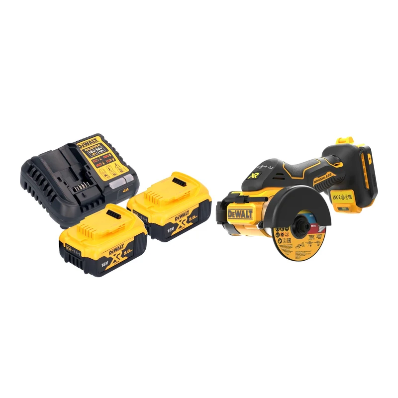 DeWalt DCS 438 P2 Akku Multimaterialschneider 18 V 76 mm Brushless + 2x Akku 5,0 Ah + Ladegerät