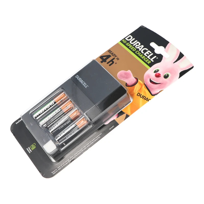 Duracell Hi-Speed Schnell-Ladegerät für NiMH AA und AAA Akkus, inkl. 2x AA und 2x AAA Akkus