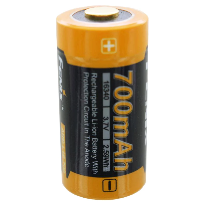 AccuCell 2 Stück CR123A Li-Ion wiederauflafbar mit bis zu 760mAh und USB-Ladegerät mit großem Display, mit bis zu 0,5Ah Ladestrom