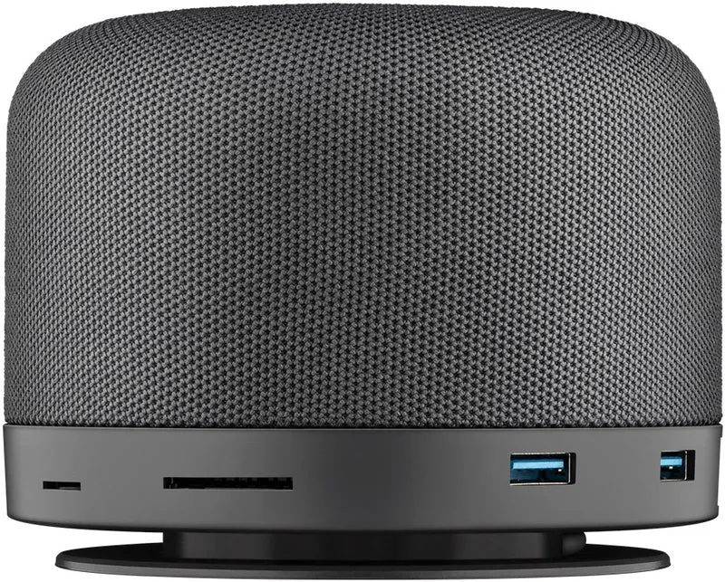 Goobay USB-C 12 in 1 Multiport Dock mit Wireless Fast Charging, vereint die gängigsten Anschlüsse, Stromabgabe 100 W, integrierter Multimedia-Lautsprecher
