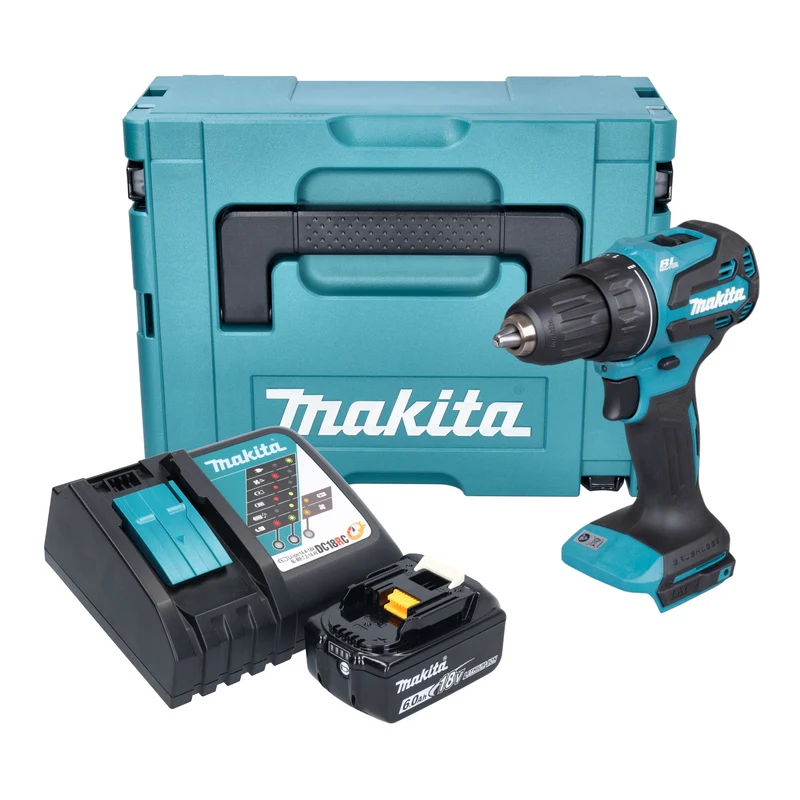 Makita DDF 490 RG1J Akku Bohrschrauber 18 V 65 Nm 1/2" Brushless + 1x Akku 6,0 Ah + Ladegerät + Makpac