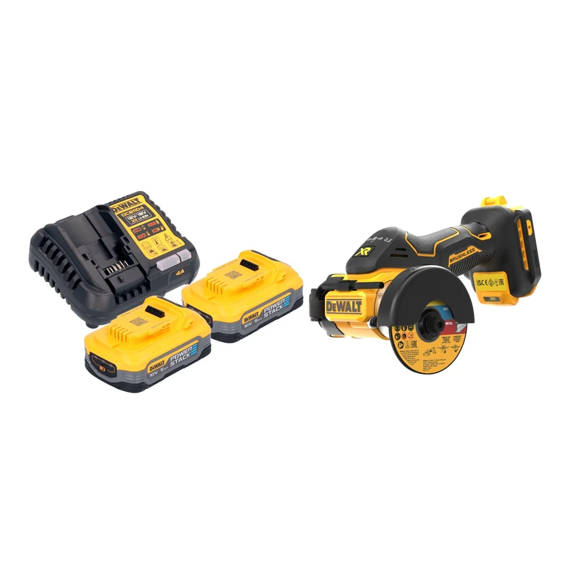 DeWalt DCS 438 H2 Akku Multimaterialschneider 18 V 76 mm Brushless + 2x Powerstack Akku 5,0 Ah + Ladegerät