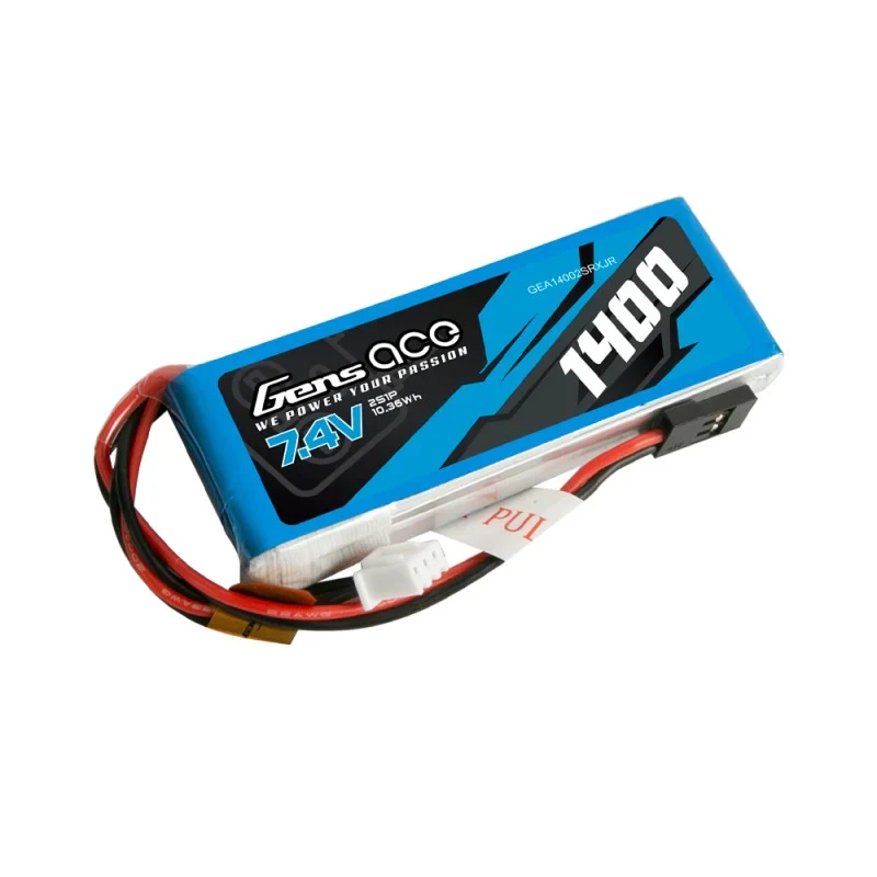 Gens Ace 1400mAh 7,4V 2S1P Sender Lipo Akkupack mit JR-Stecker