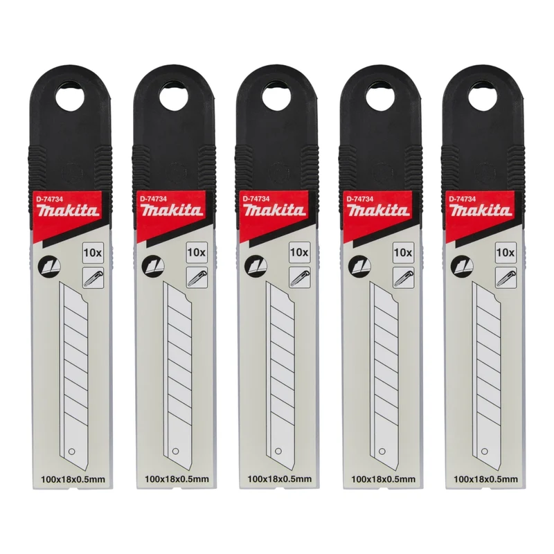 Makita 5x Abbrechklingen 50 Stk. Ersatzklingen für Abbrechklingenmesser ( 5x D-74734 )