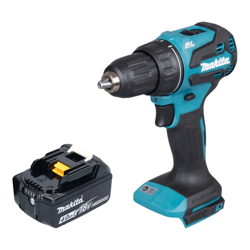 Makita DDF 490 M1 Akku Bohrschrauber 18 V 65 Nm 1/2" Brushless + 1x Akku 4,0 Ah - ohne Ladegerät