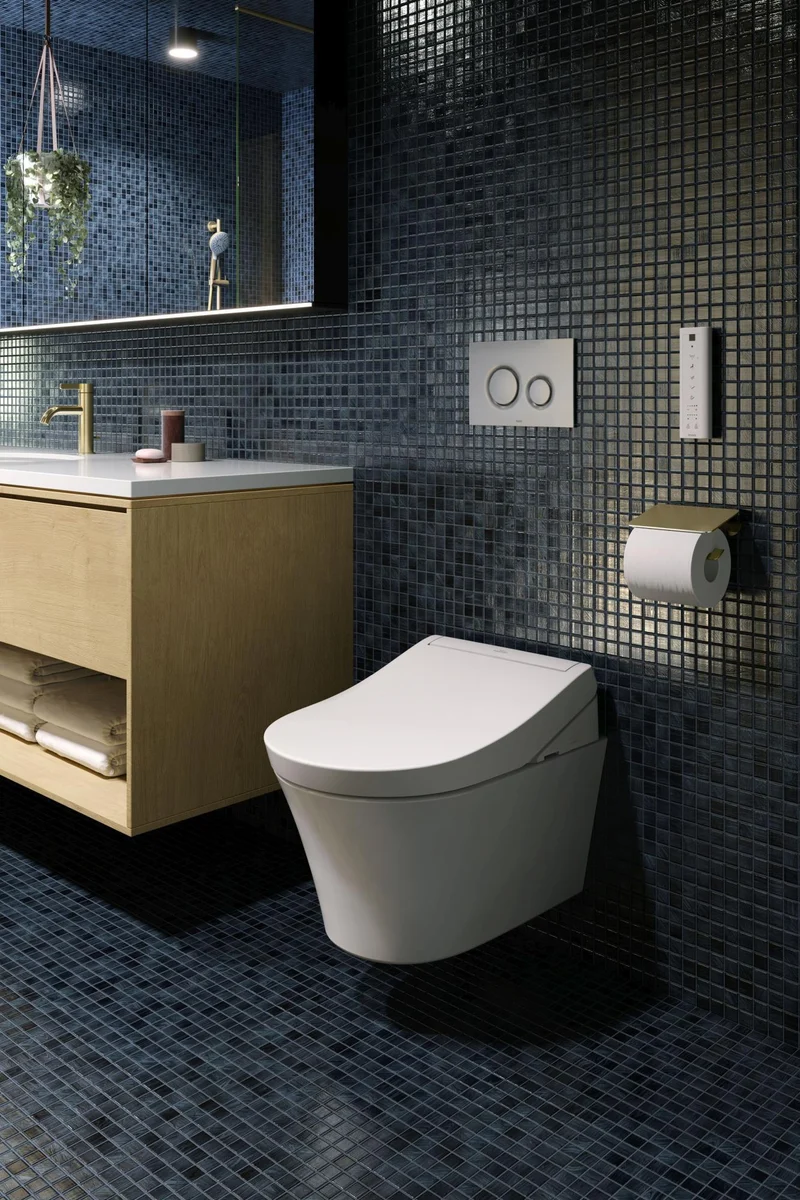 TOTO WASHLET RG Dusch-WC mit Fernbedienung, EWATER+ Düsenreinigung und Entkalkungsfunktion