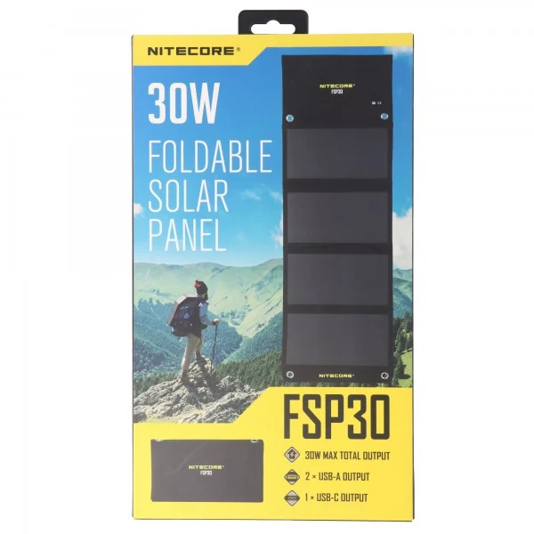 Nitecore FSP30 faltbares Solarpanel mit max. 30W mit USB-C 2x USB-A Ausgang