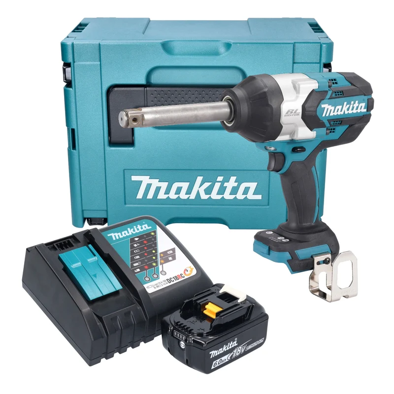 Makita DTW 1005 RG1J Akku Schlagschrauber 18 V 1360 Nm 3/4" Brushless + 1x Akku 6,0 Ah + Ladegerät + Makpac