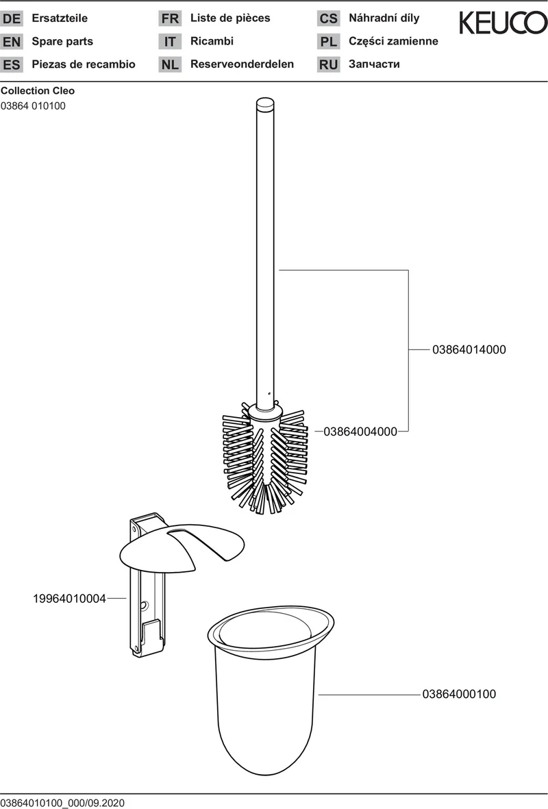 KEUCO Cleo 03864 Opak-Kunststoff-Einsatz – Ersatzteil für Accessoires