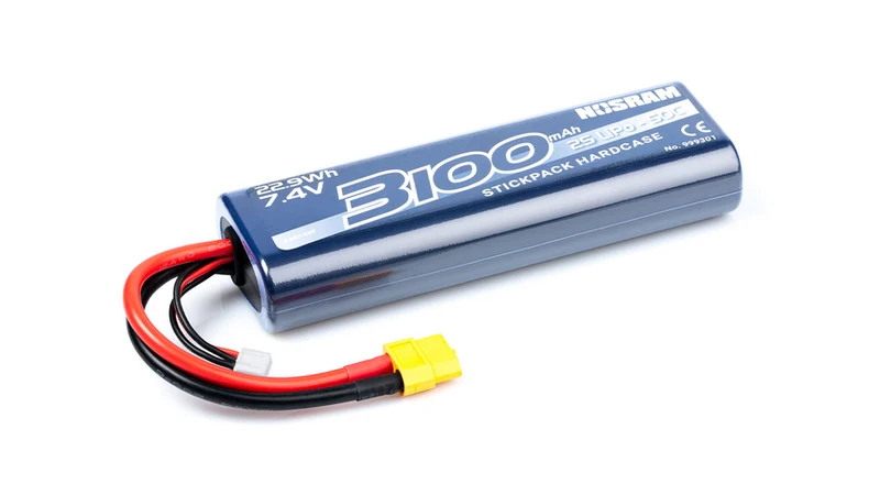 NOSRAM 2S 3100mAh 7.4V 50C Car Stickpack Hardcase XT60 LiPo
