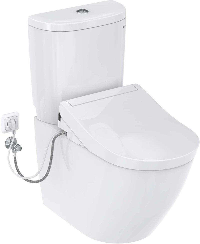 TOTO WASHLET RG Lite Dusch-WC mit seitlichem Anschluss, Fernbedienung & EWATER+ Düsenreinigung