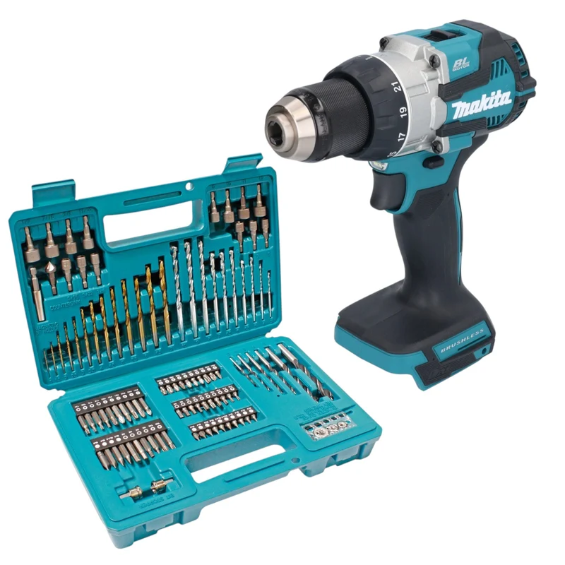 Makita DDF 489 Z Akku Bohrschrauber 18 V 73 Nm Brushless + 102 tlg. Bit Bohrer Set - ohne Akku, ohne Ladegerät