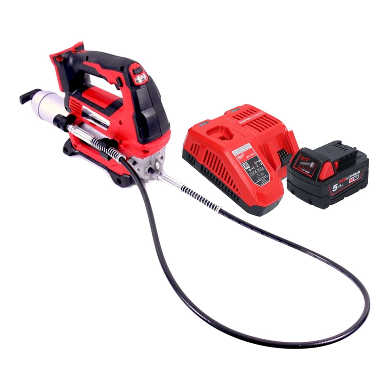Milwaukee M18 GG-501 Akku Fettpresse 18 V 690 bar + 1x Akku 5,0 Ah + Ladegerät