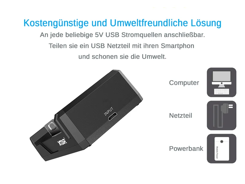 Xtar FC2 Ladegerät Li-Ion NiMh/NiCd-Akkus USB-C