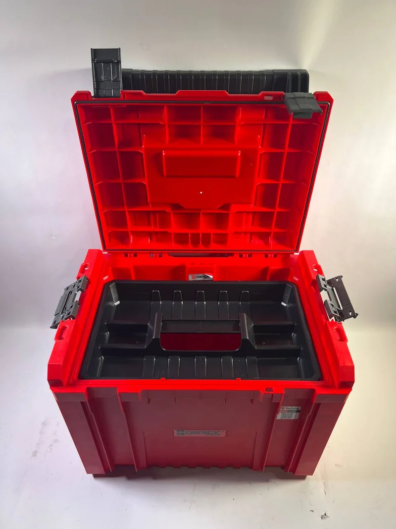 Qbrick System PRO Cart 2.0 Plus RED ULTRA HD stapelbar 490 x 415 x 660 mm 29 l IP54 abnehmbarer Doppelteleskopgriff - Leicht Gebraucht