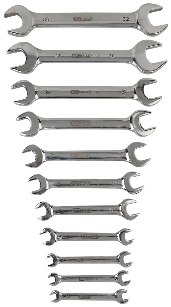KS TOOLS EDELSTAHL Doppel-Maulschlüssel-Satz, 11-tlg, abgewinkelt ( 964.2245 )
