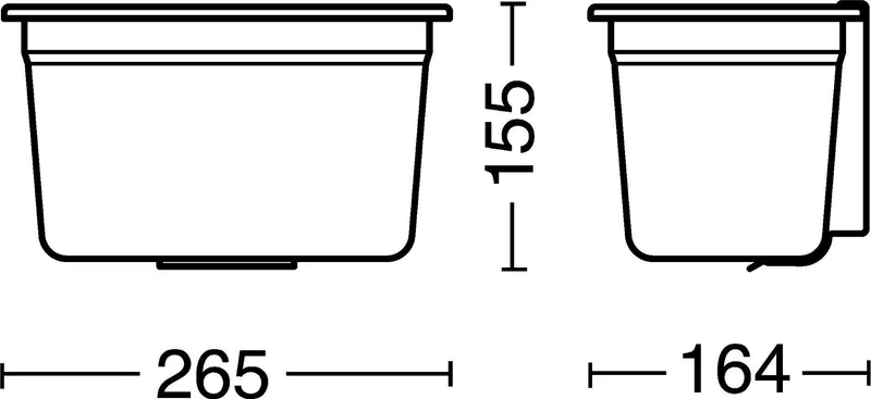 CWS Bürstenabwurfbehälter Edelstahl 155x265x164 mm mit Wandhalterung – sterilisierbar bis 121 °C