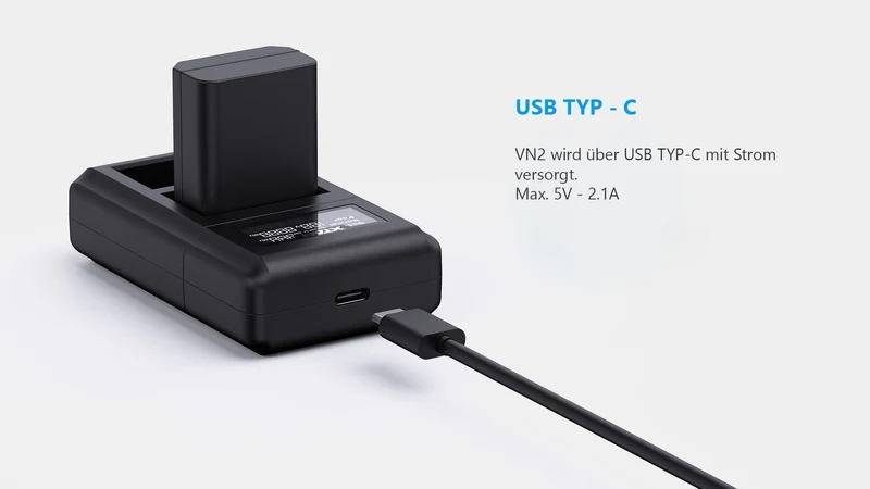 Xtar VN2 Kamera Ladegerät für Li-Ionen Akkus + LP-E6 Canon