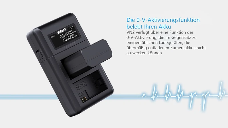 Xtar VN2 Kamera Ladegerät für Li-Ionen Akkus + LP-E17 Canon