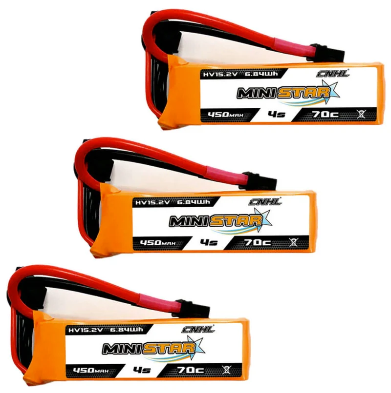 CNHL MiniStar 4S 450mAh 15,2V 70C LiHV XT30U Lipo Akku (3 Stück)