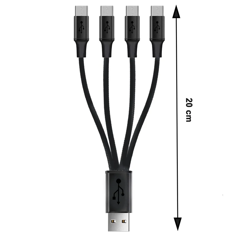 USB-Verteiler Typ-A zu 4 x Micro USB 20cm 2,1A